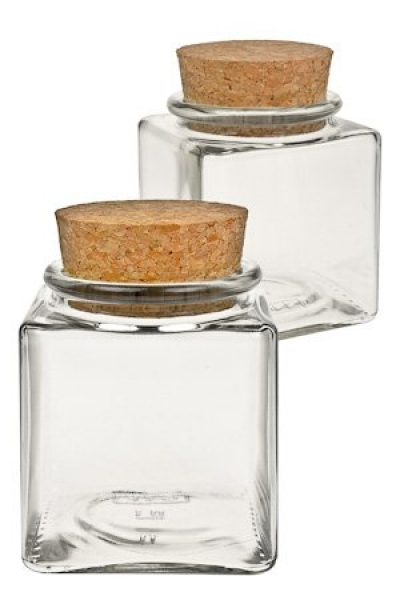Korkenglas 200 ml quadratisch  Lieferung ohne Kork, bei Bedarf bitte separat bestellen!
